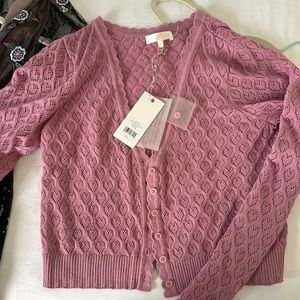 Loveshackfancy pink heart sweater